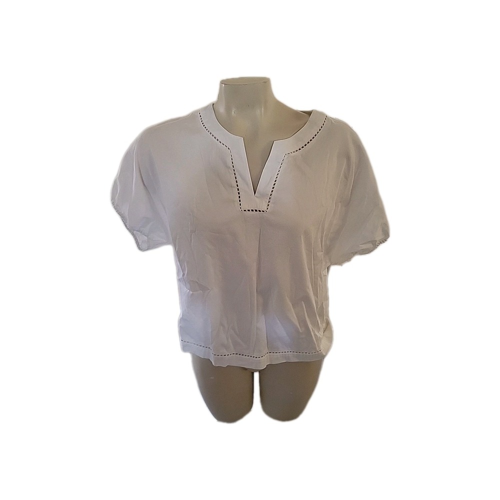 Soft Surroundings PXS Cutout V-neck Blouse Breathable Flowy‎ Lightweight Beach